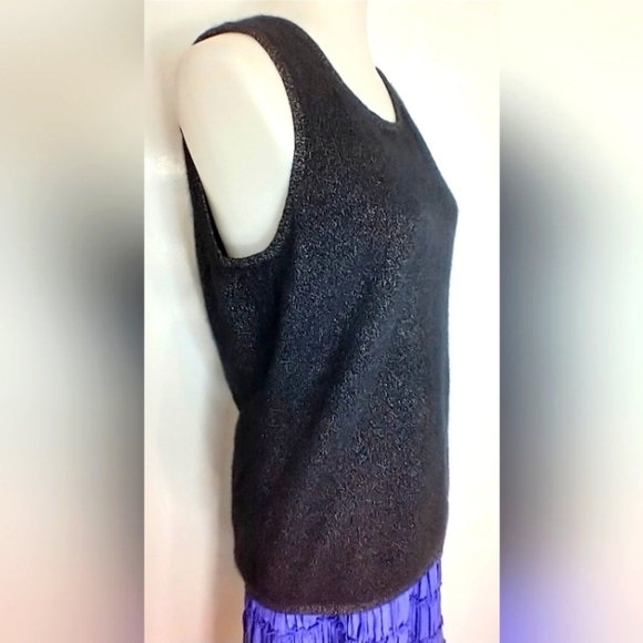 CASHMERE METALLIC SLEEVELESS SWEATER - Picture 1 of 4